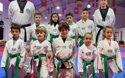 Cambio de cinturón de estudiantes de la Escuela de Taekwondo Olímpico “GTM Sport”.
