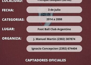 Prueba de Jugadores – River Plate en FBC Argentino el lunes 3 de Julio