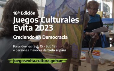 JUEGOS CULTURALES EVITA 2023: ESTÁ ABIERTA LA INSCRIPCIÓN Y RECEPCIÓN DE OBRAS EN LAS DISTINTAS DISCIPLINAS Y CATEGORÍAS