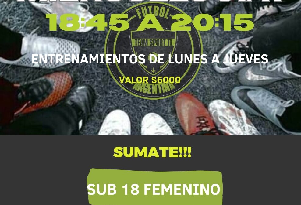 Entrenamiento de Futbol Femenino Sub 18