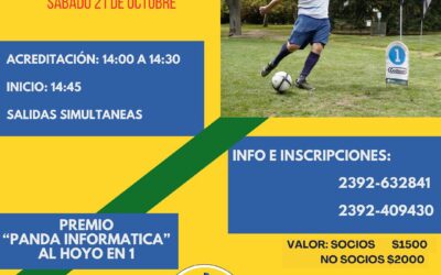 TORNEO DE FOOTGOLF EN LA ESCONDIDA. Sabado 21 de Octubre. Abierta la inscripcion