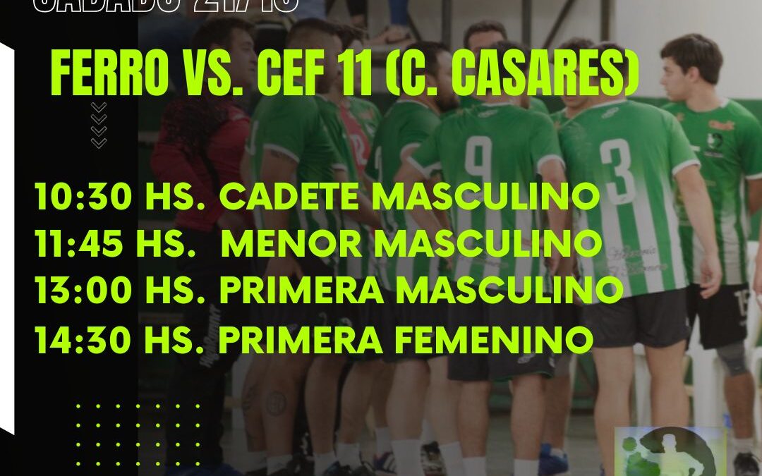 Mañana, sabado 21, Handball en Ferro C. Oeste