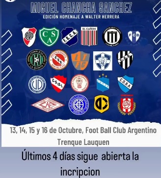 Torneo nacional de fútbol infantil “Miguel Chancha Sánchez”- Ultimos dias de inscripcion