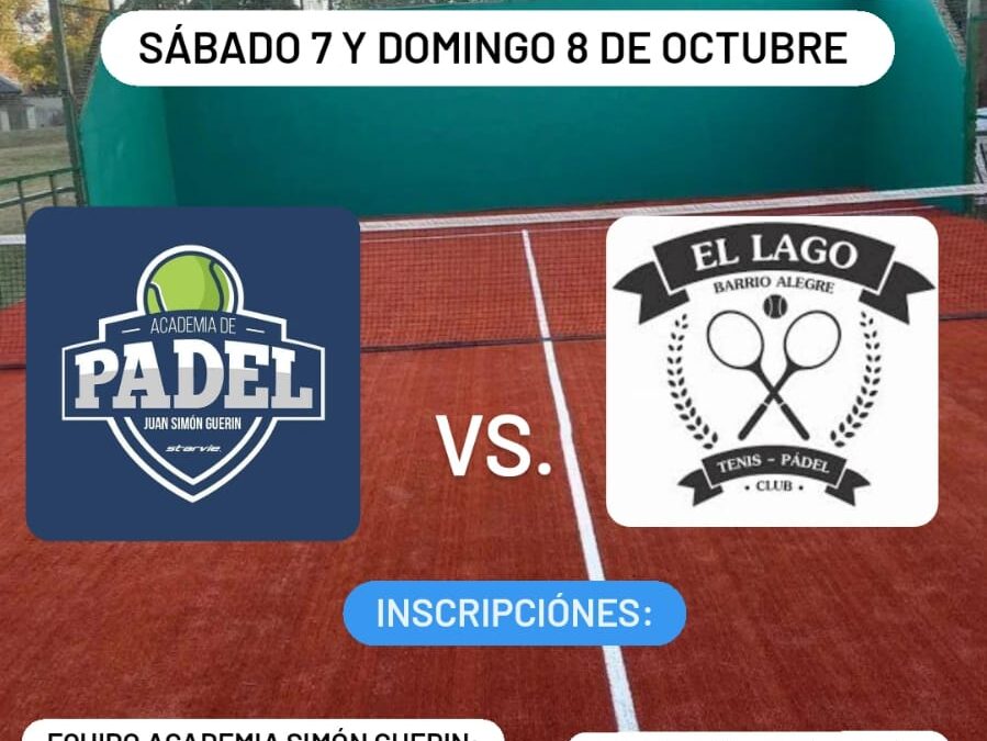 Cronograma de partidos Torneo Interclubes – Sábado 7 de octubre en Confiteria El Lago Tenis y Padel