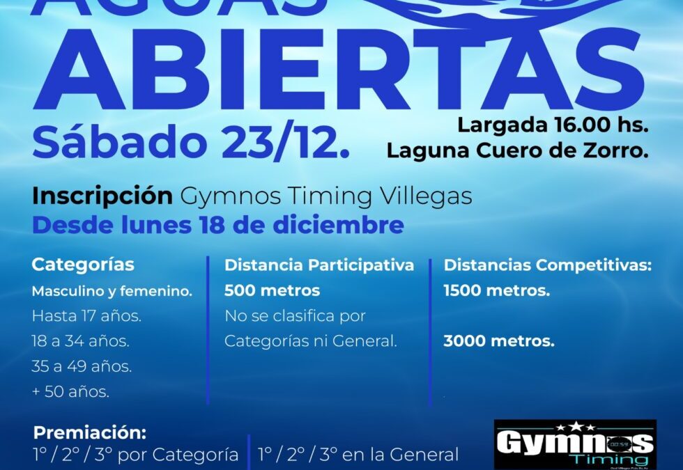 YA TIENE FECHA LA PRUEBA DE AGUAS ABIERTAS EN CUERO DE ZORRO: EL SÁBADO 23