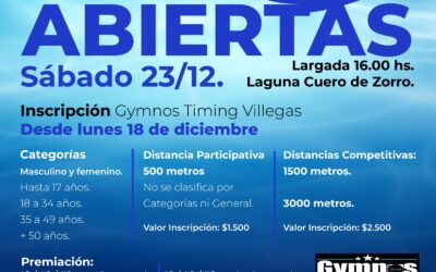 Este sabado 23, prueba Aguas Abiertas en Cuero de Zorro. ESTÁS A TIEMPO DE INSCRIBIRTE