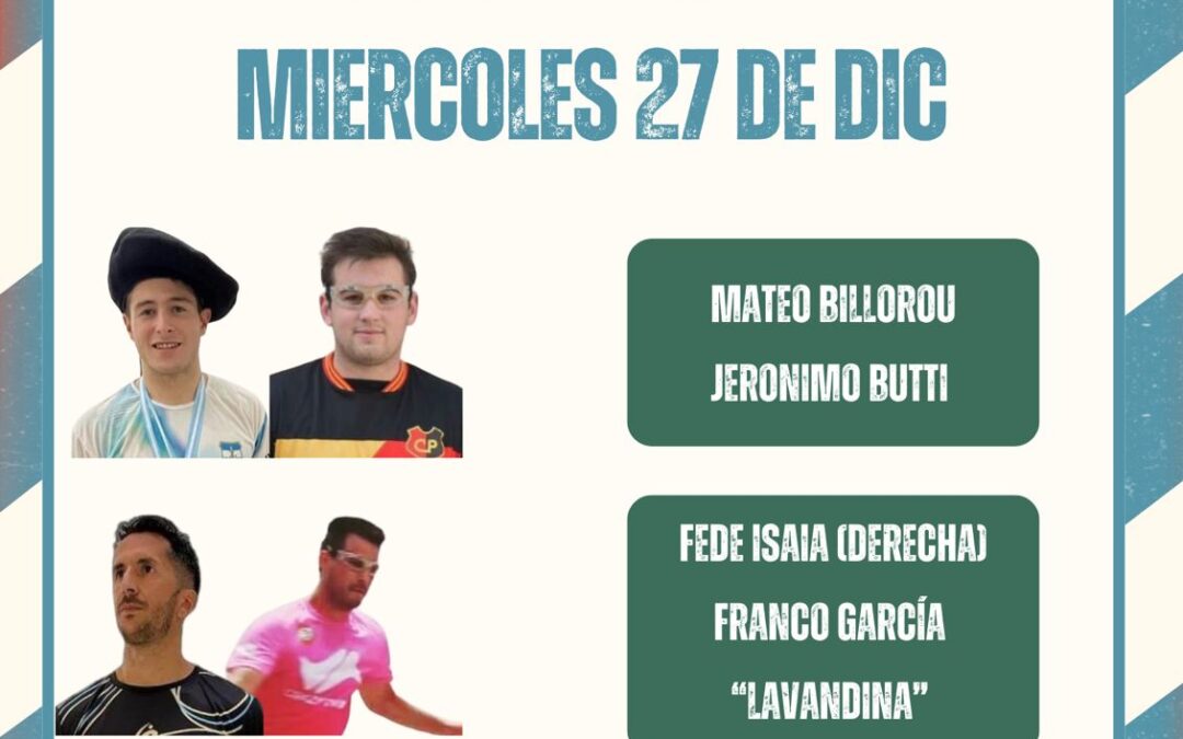 Despedida del año Pelota Paleta con gran partido y cena