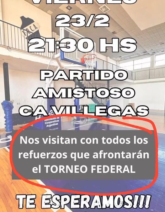BASQUET FEDERAL Vs PREFEDERAL – Amistoso en FBC Argentino el viernes