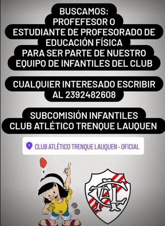 Atletico Trenque Lauquen busca Profesor