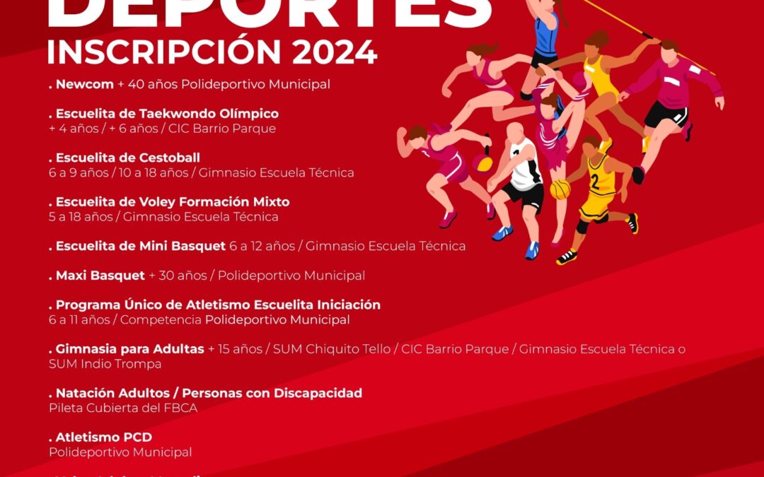 NATACIÓN, ATLETISMO PCD Y VOLEY ADULTOS MASCULINO SE SUMAN A LA OFERTA DE TALLERES ANUALES DE DEPORTE Y TAMBIÉN ABREN LA INSCRIPCIÓN