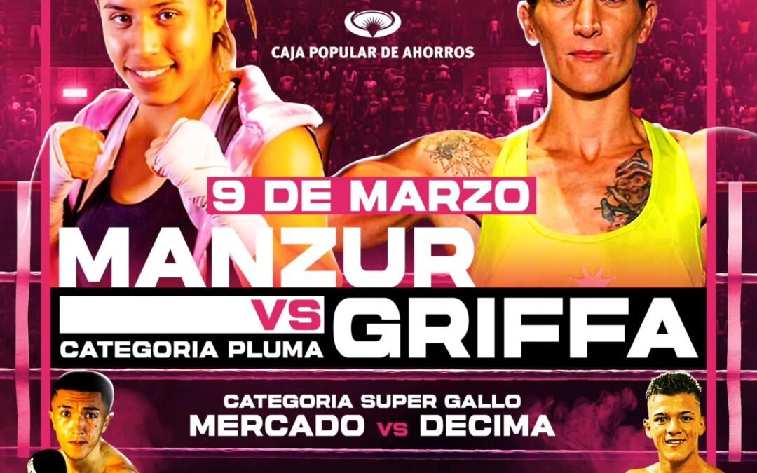 El próxima 9 de Marzo por el Título Sudamericano, Manzur y Griffa en la Categoría Pluma.
