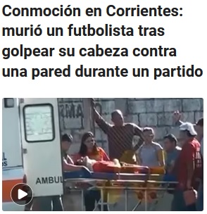 Conmoción en Corrientes: murió un jugador tras golpear su cabeza contra una pared durante un partido de fútbol