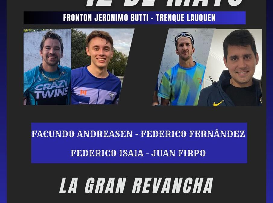 Pelota Paleta en Trenque Lauquen el domingo 12 de Mayo