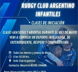 Clases de Rugby Infantil en FBC Argentino
