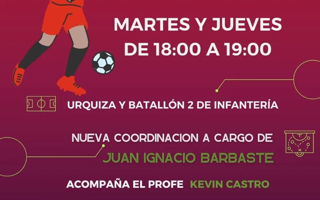 Juan Ignacio Barbaste estará a cargo desde el próximo martes del fútbol infantil de Las Guasquitas