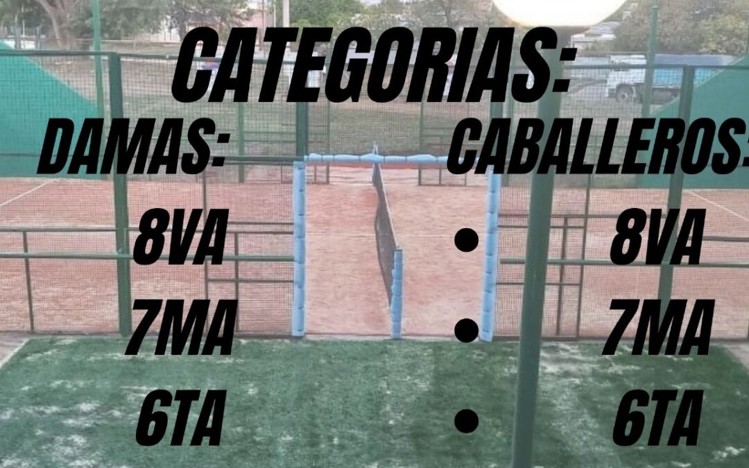 En agosto comienza una nueva COPA DE PADEL:COPA DE PRIMAVERA/VERANO 2024 en El Lago