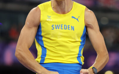 Atletismo: El duelo mundial Duplantis-Warholm lo gano el garrochista con marca 10s37 en los 100 m