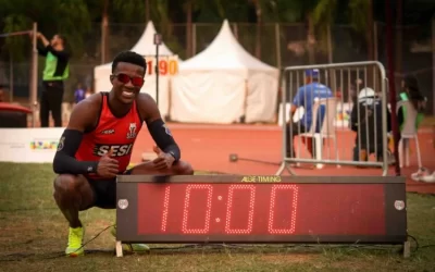 Atletismo: El recordman sudamericano el brasileño Felipe Bardi a solo 4 centésimas de su marca en 100