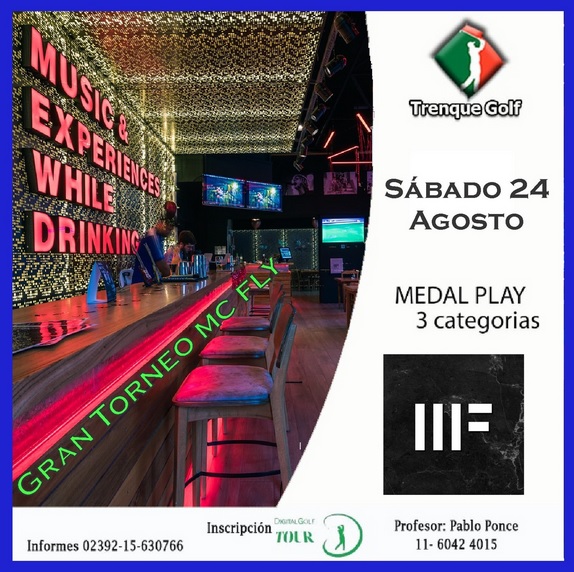 Golf en Trenque Lauquen este sábado 24 de Agosto, 18 hoyos MEDAL PLAY