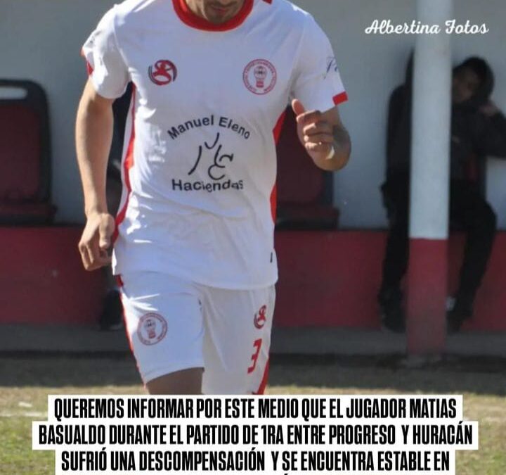 Huracan de Pellegrini comunico situacion de Matias Basualdo