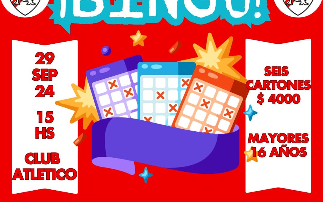 Bingo en Atletico T. Lauquen el domingo 29 desde las 15 horas
