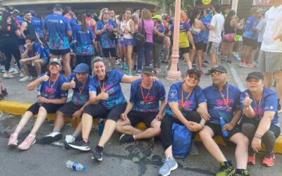 INTEGRANTES DEL CENTRO DE DÍA “POR LA VIDA” Y HOGAR CUMEN CHE PARTICIPARON EN BOLÍVAR DE LA MARATÓN “HUGO TINELLI”