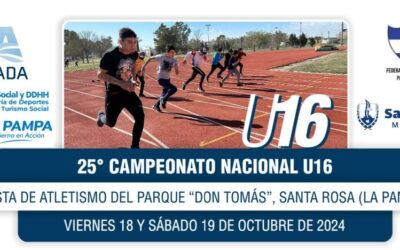 Atletismo: Detalles del Nacional categoría U16 a disputarse los días 18 y 19 de octubre en Santa Rosa, donde participaran seis atletas trenquelauquenses