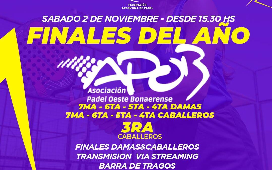 Mañana, sabado 2, se juegan las finales de APOB
