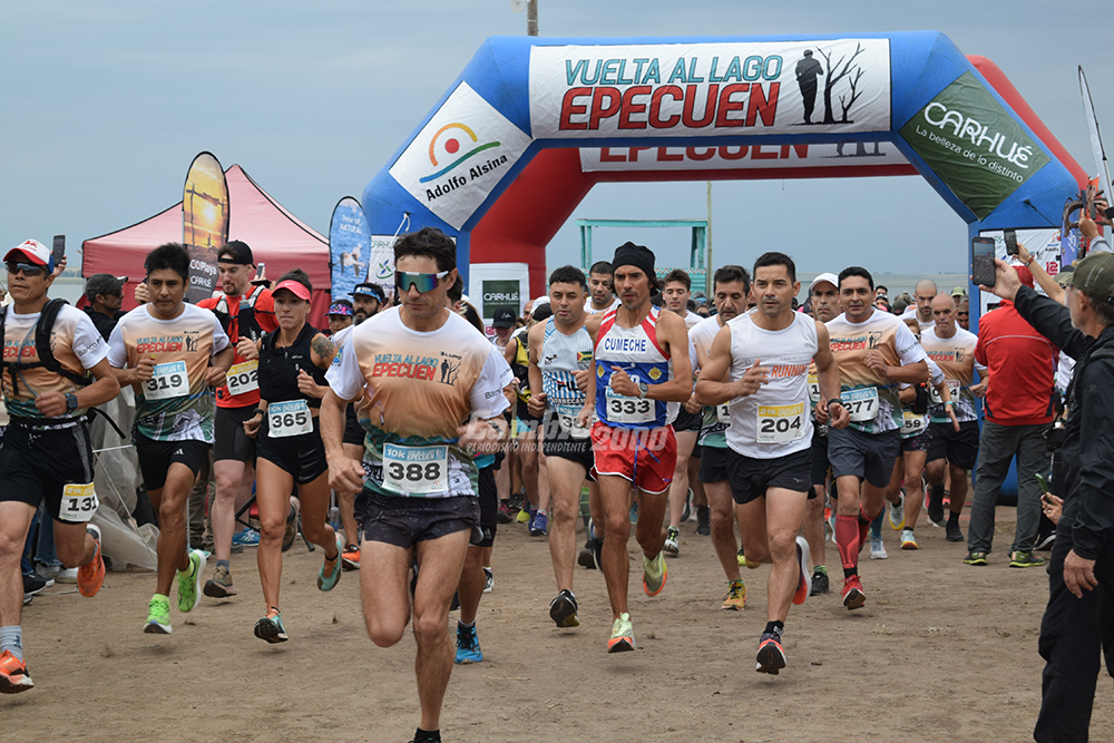 Vuelta al Lago Epecuén: Lucas Negro y Mariana Allende, bajo la lluvia, ganaron los 60K Jose Luis Fabris gano su categoria. En 10K Pedro Gilardi 2do en la general y 1ro en su categoria