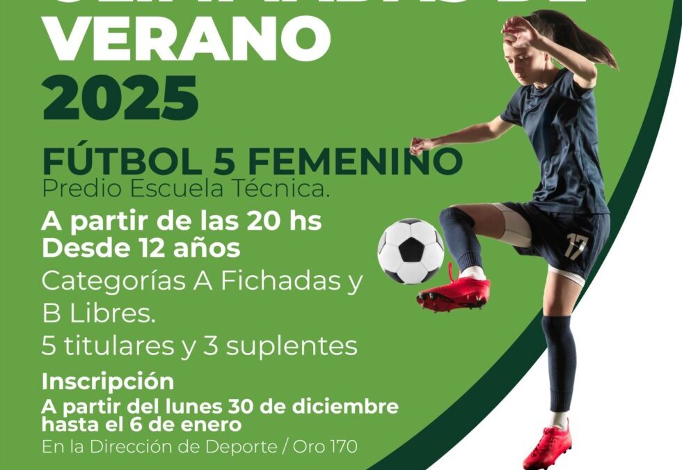 EL LUNES PRÓXIMO (30) LA DIRECCIÓN DE DEPORTE ABRE LA INSCRIPCIÓN PARA LAS OLIMPÍADAS DE VERANO