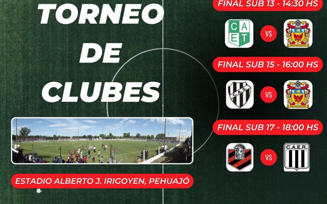 TORNEO DE CLUBES SUB 13, SUB 15 Y SUB 17 – MAÑANA PEHUAJO SERA SEDE DE LAS FINALES DE FEDERACION