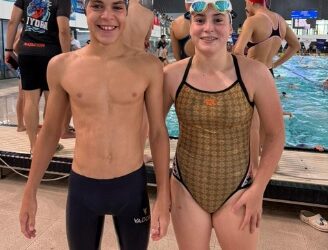 Timoteo Fiorellini e Isolina Elichiry participaron en el Nacional de infantiles y menores de natacion representando al FBC Arentino
