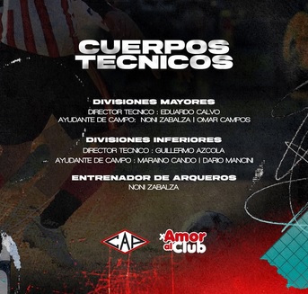 Atletico Pellegrini confirmo Curpos Tecnicos. En 1ra. continua Eduardo Calvo. El sabado 1 de Febrero comienza pretemporada