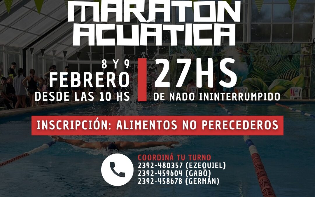 Tres Lomas – Llega una nueva edición de la MARATÓN ACUÁTICA SOLIDARIA
