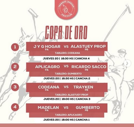 Mañana, jueves, arranca la Copa de Oro de Polo en Trenque Lauquen