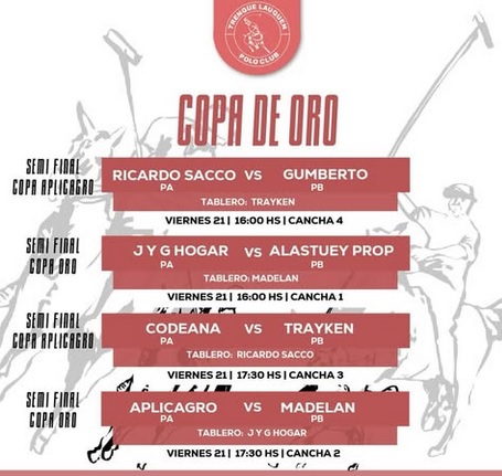 Hoy, viernes, se definen las finales de la Copa de Oro de Polo