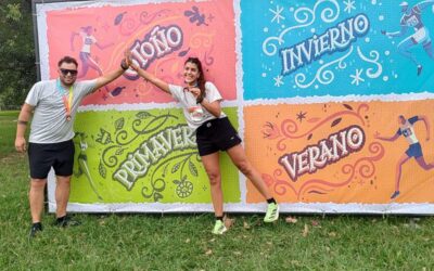 Luciano Cejas y Ayelen Sabater participaron en Palermo carrera de las 4 estaciones