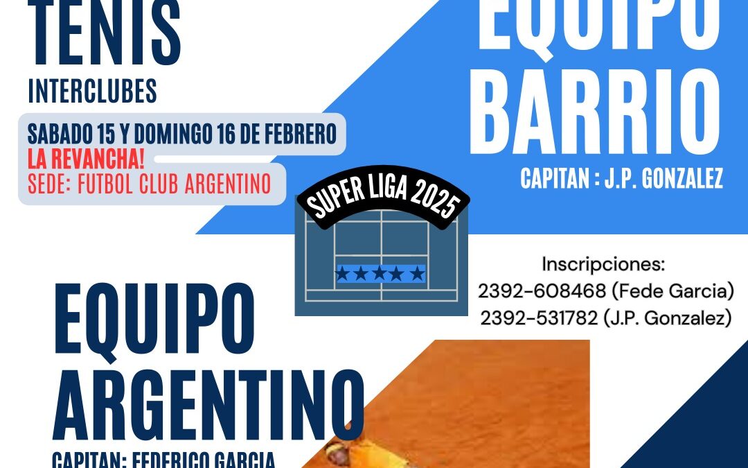 ¡Se viene la gran revancha del DESAFÍO DE TENIS INTERCLUBES!