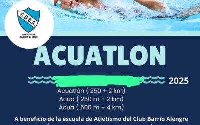La prueba de ACUATLON en el natatorio del club Barrio Alegre se realizará en la tarde de este sábado 1/3