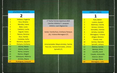 LTF 1° Division Femenina – Sintesis: Atletico T. Lauquen 2 Ferro C. Oeste 1