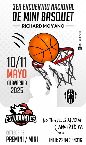 Estudiantes de Olavarria invita a encuentro de Mini Basquet