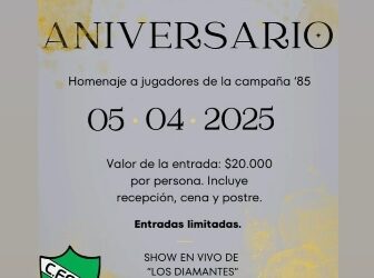 Cena aniversario de Ferro C. Oeste – Homenje a jugadores del Regional 1985
