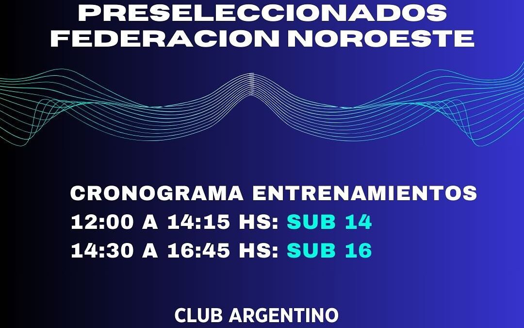 El domingo continuan entrenamientos de Preseleccionados Sub 14 y Sub 16 de la Federacion Noroeste de Hockey