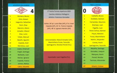 LTF 1° Division – Sintesis: Atletico Pellegrini 4 Tres Llantas 0