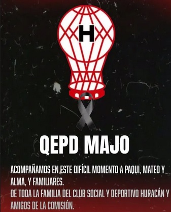 Fallecio María José Costa, miembro de la Comisión Directiva de Huracan de Pellegrini