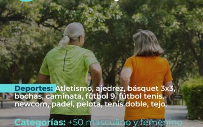 OLIMPÍADAS 6 CIUDADES ADULTOS MAYORES: EL PRÓXIMO LUNES (5 DE MAYO) ABRE LA INSCRIPCIÓN