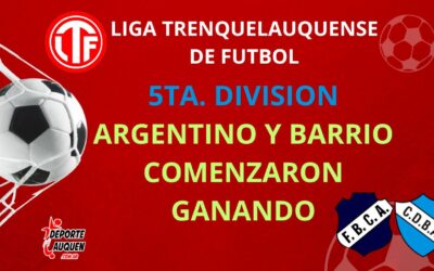 LTF 5° División – FBC Argentino y Barrio Alegre comenzaron liderando el Intermedio