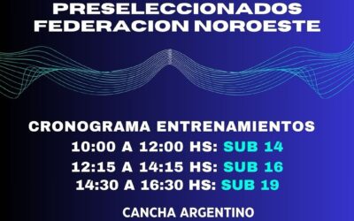 Convocatoria preseleccionados 2025 federacion Noroested e Hockey para el proximo domingo