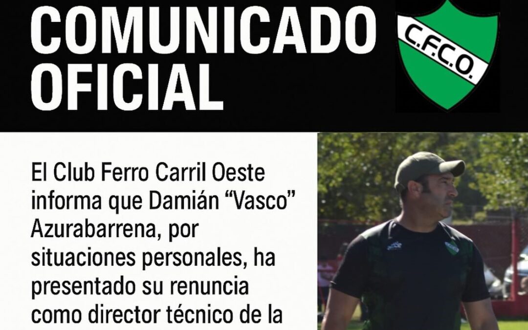Liga Trenquelauquense – Renunció Damián Azurabarrena a la dirección técnica de Ferro Carril Oeste
