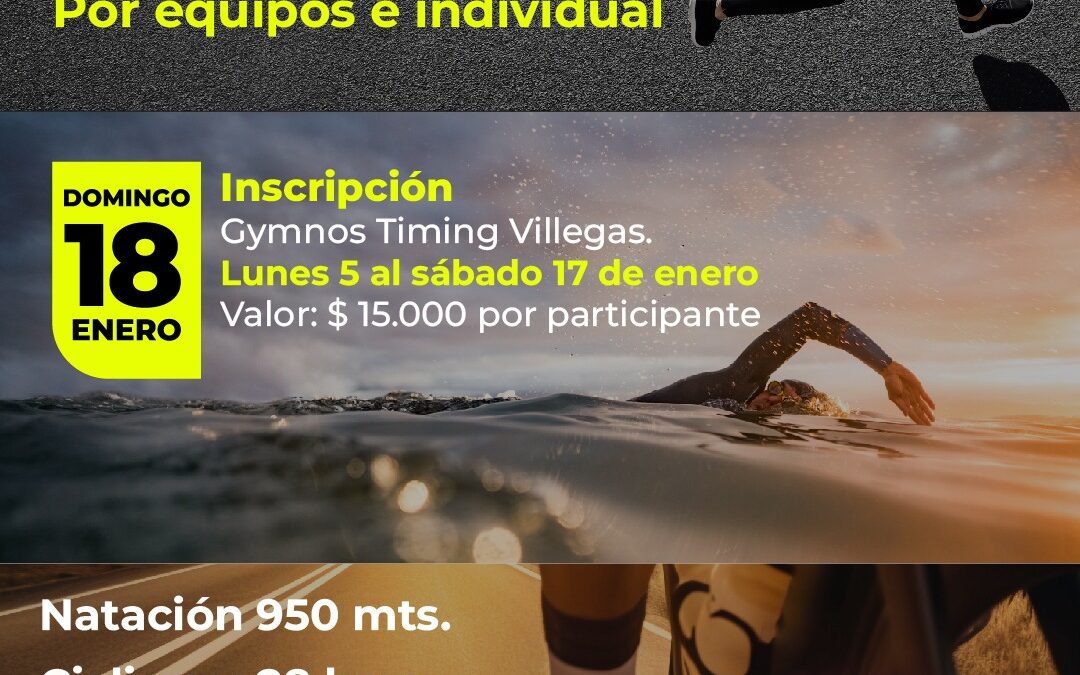 TRIATLÓN REGIONAL 2026: COMIENZAN A INSCRIBIR EL PRÓXIMO LUNES (5) Y LA PRUEBA SE DISPUTARÁ EL DOMINGO 18 DE ENERO